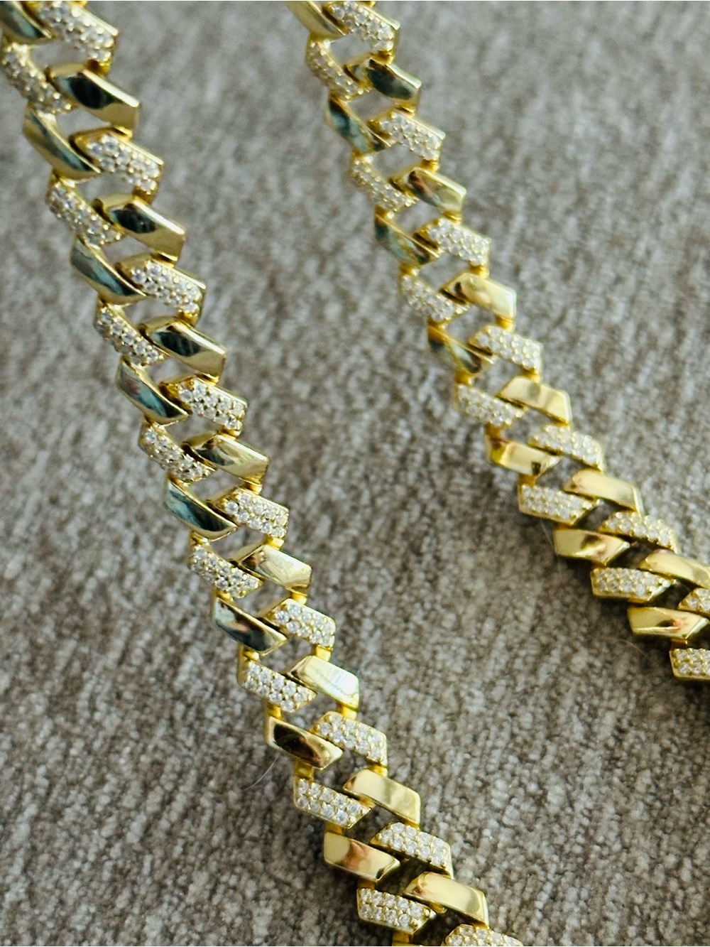 Gold Over 925 Miami Cuban Chain Necklace
